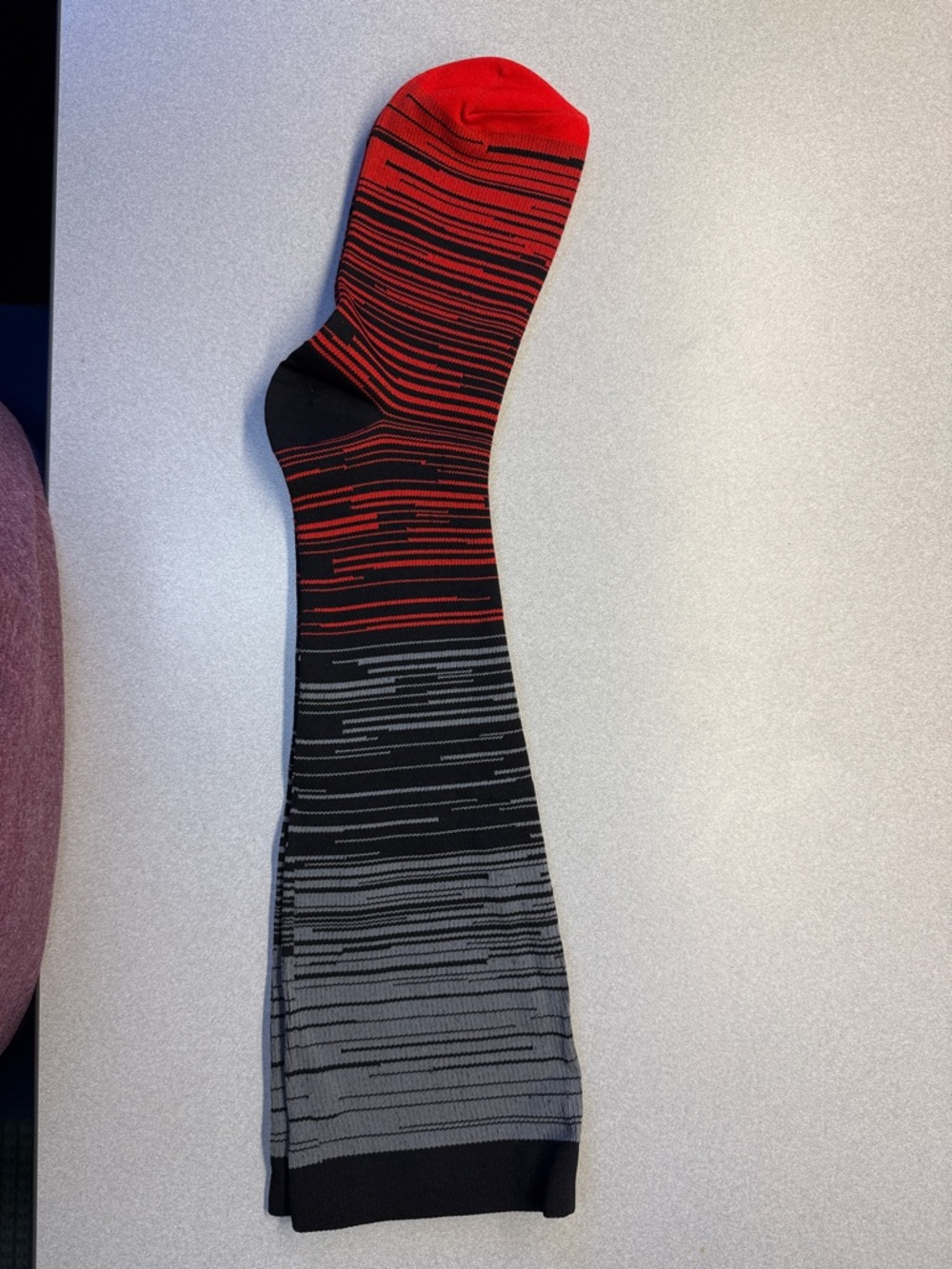 Everstride Striped Compression Stockings 2X in Red, Grey & Black